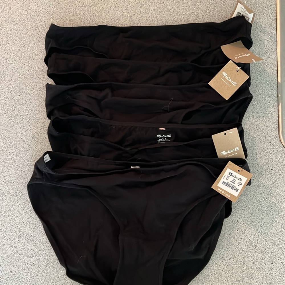 Three Madewell Black Cotton Panties M